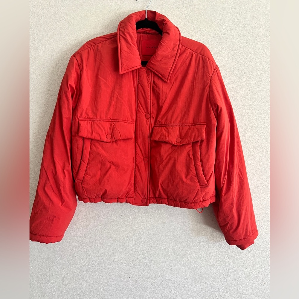 BLANKNYC Cropped Nylon Puffer Jacket - Medium